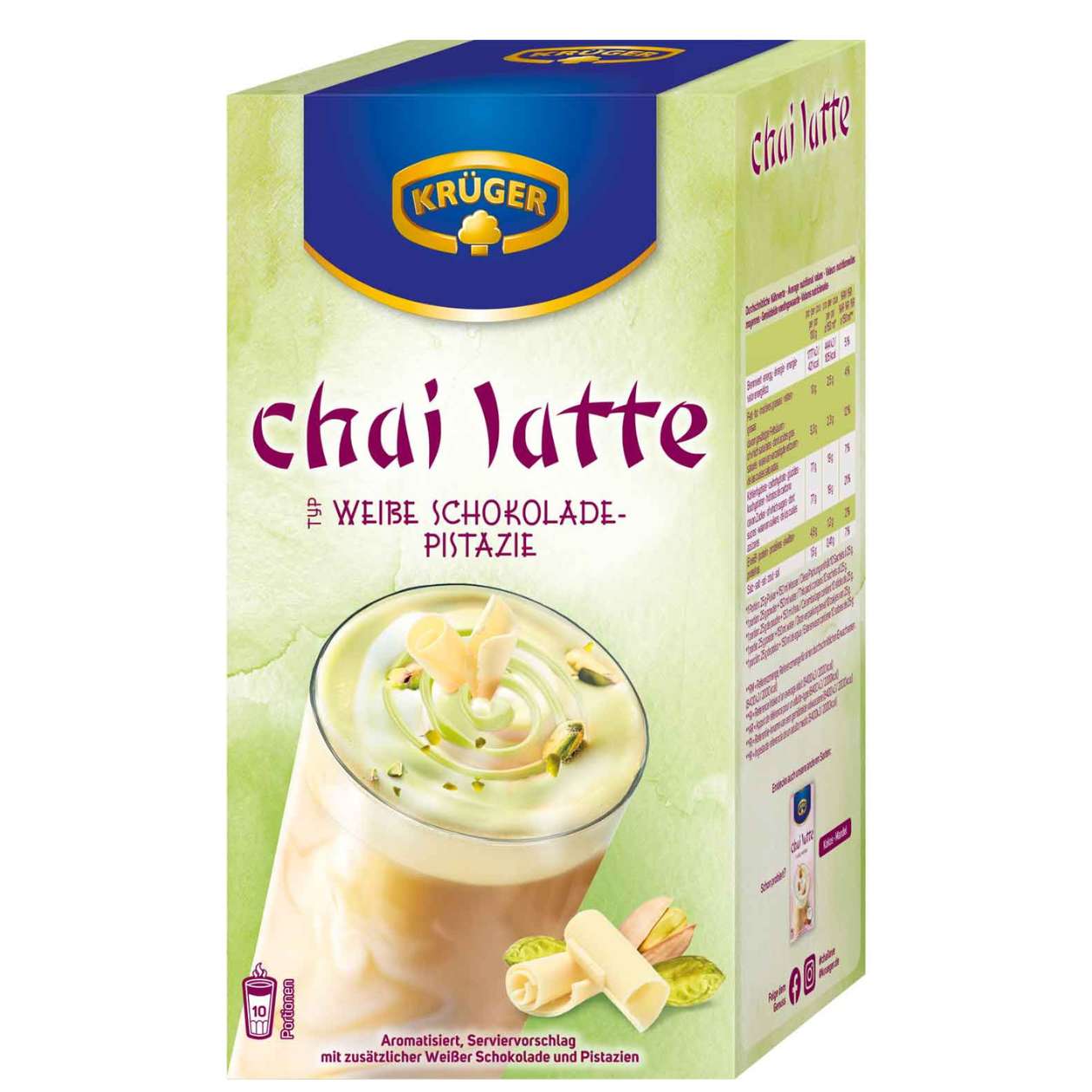 Chai-Latte Krüger, Weiße Schokolade-Pistazie, 1 Beutel