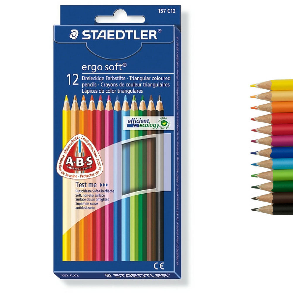 12 Staedtler ergosoft Buntstifte dreikant