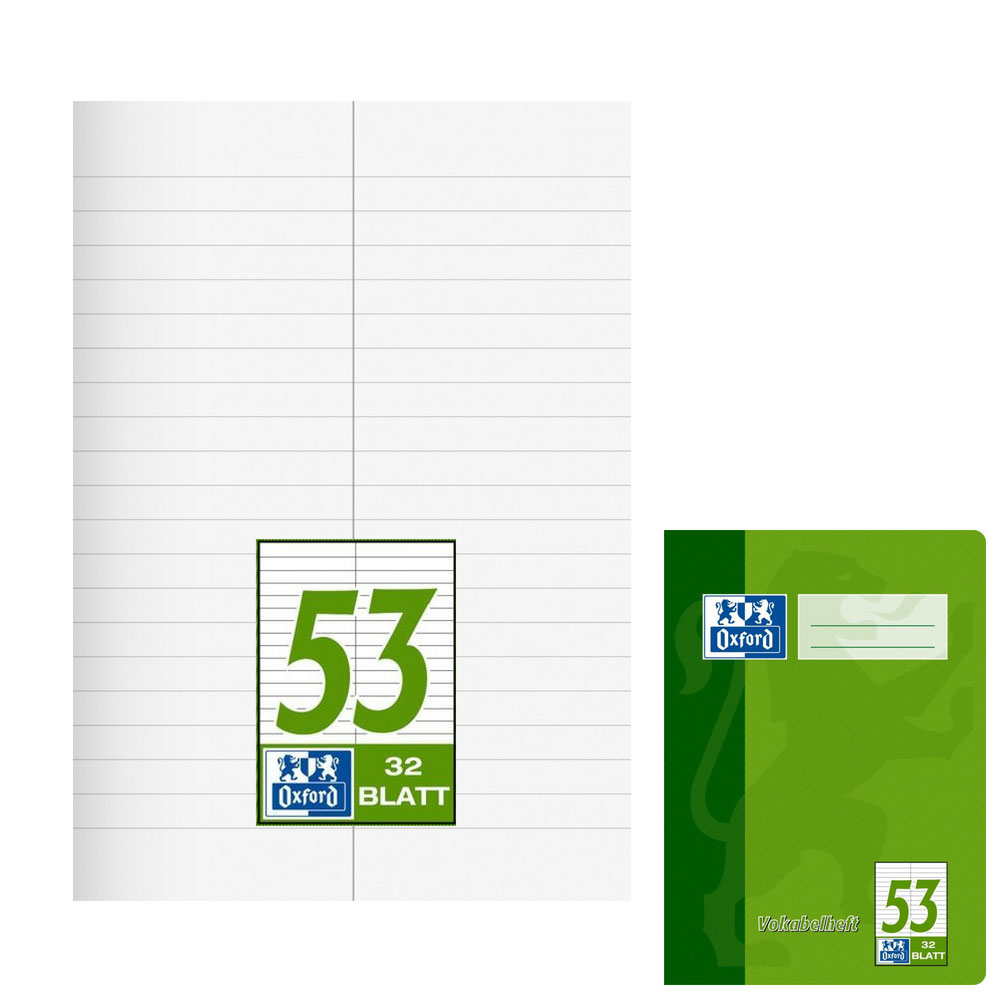 Vokabelheft zweispaltig, Lineatur 53, Oxford, A5
