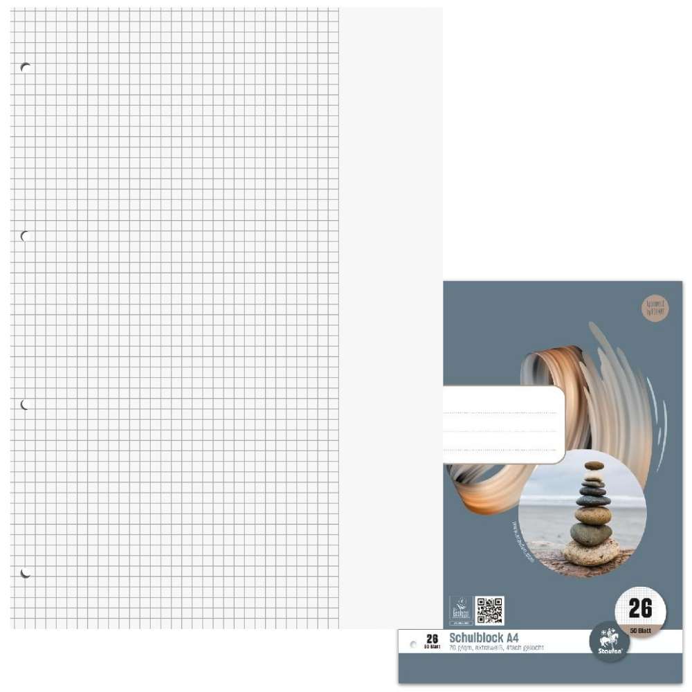 Schulblock A4 Lineatur 26, 50 Blatt