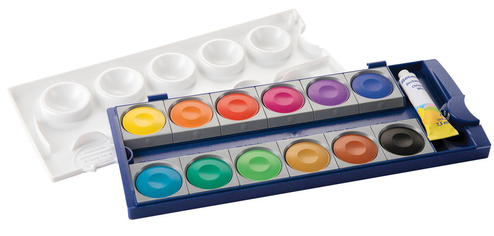 Pelikan Farbkasten K12, 12 Farben + Deckweiß