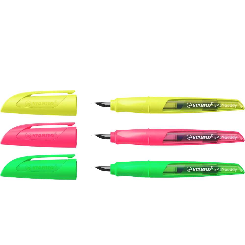 Füller für Grundschüler Stabilo EASYbuddy, Neonfarben, Feder M