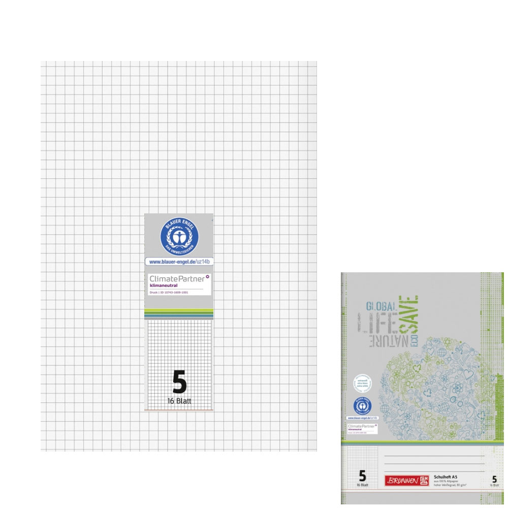 Recyclinghefte A5, Lineatur 5, Brunnen