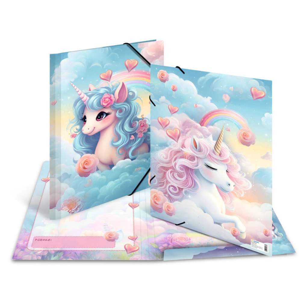 Sammelmappe Happy Unicorns A3, Karton