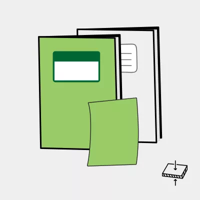 Icon Heftumschläge Karton