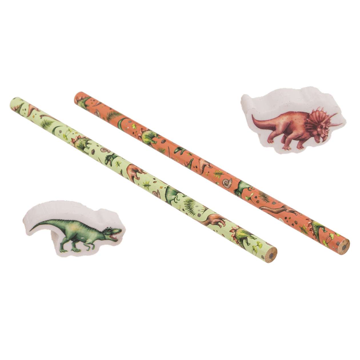 Dino Bleistift mit Radiergummi, sortiert