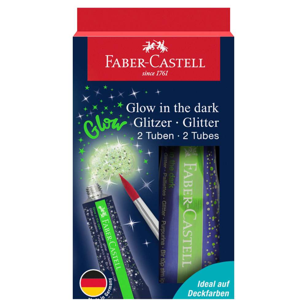 Glitzer Glow in the dark, 2x 12 ml