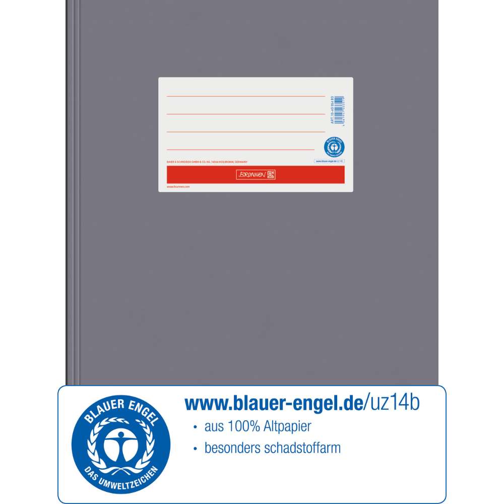 Karton Hefthülle Blauer Engel A4, Brunnen, grau