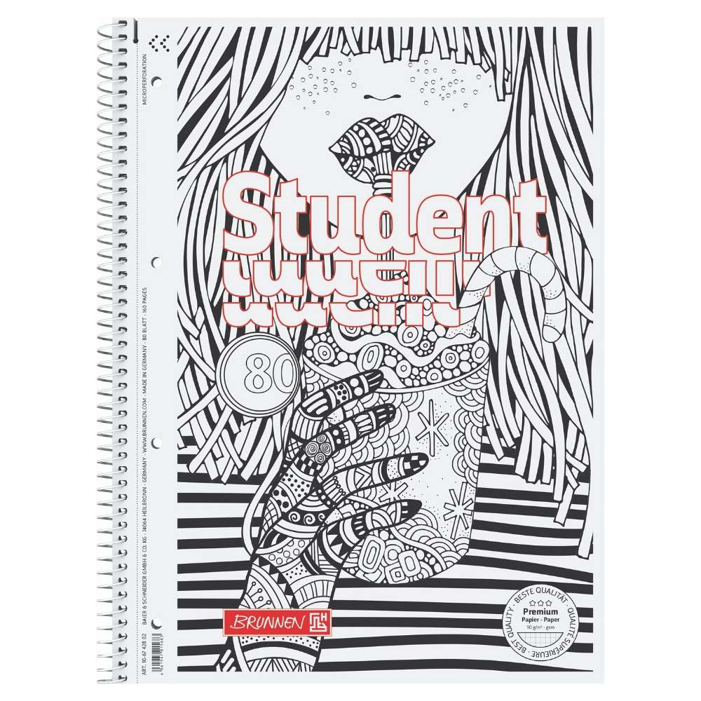 Brunnen Collegeblock ZENart "Cocktail" Lineatur 28, kariert