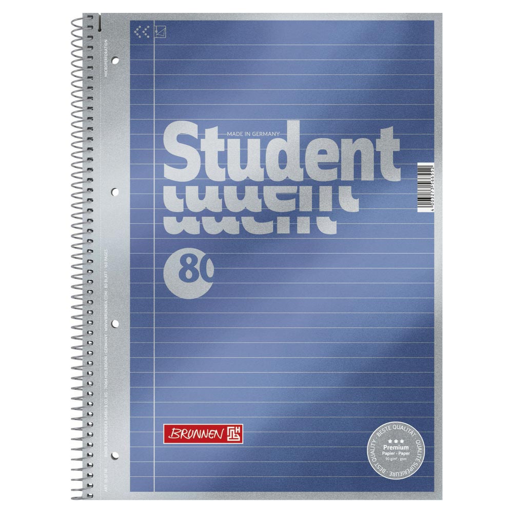 Brunnen Collegeblock Student A4, Lineatur 21 mit Innenrand