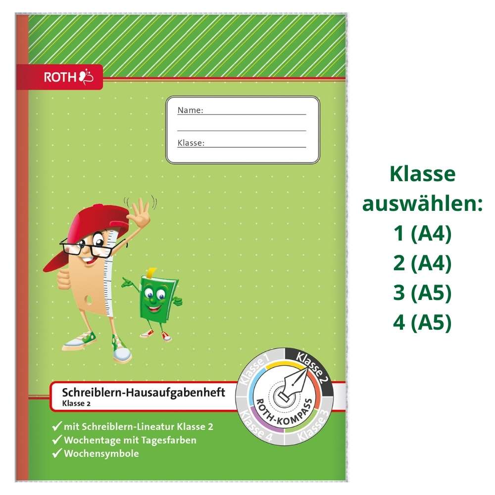 Roth-Kompass Hausaufgabenhefte Klasse 1 bis 4