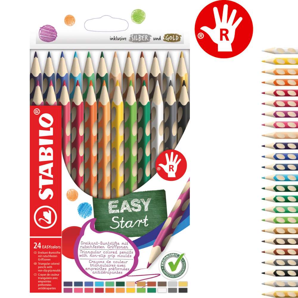 Stabilo EASYcolors für Rechtshänder, 24er Pack