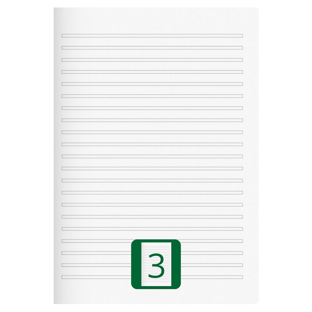 A4 Heft, Lineatur 3