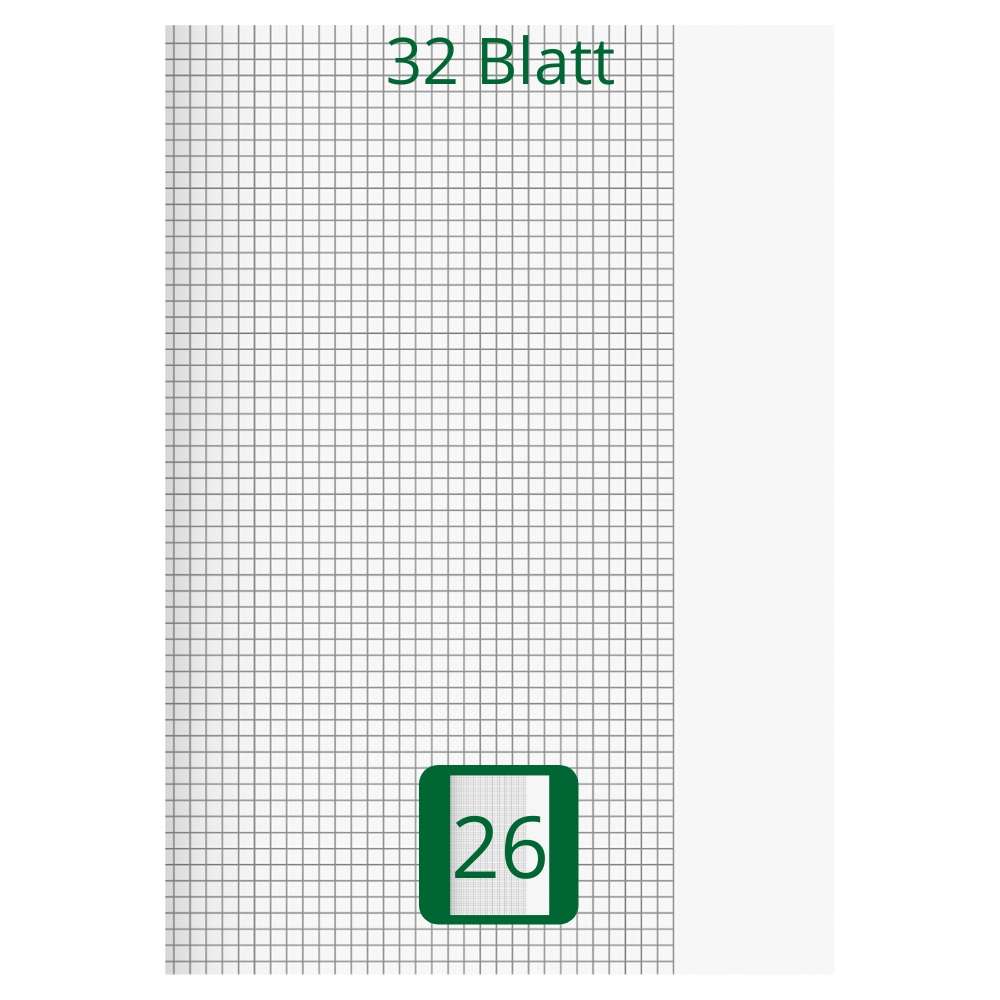 Doppelheft DIN A4, Lineatur 26, 32 Blatt