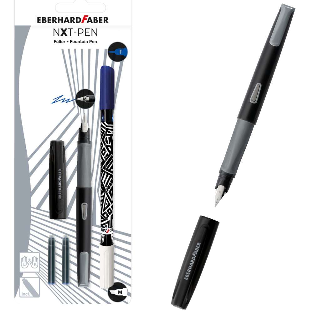 Nxt-pen Füller-Set, Feder M, schwarz/grau