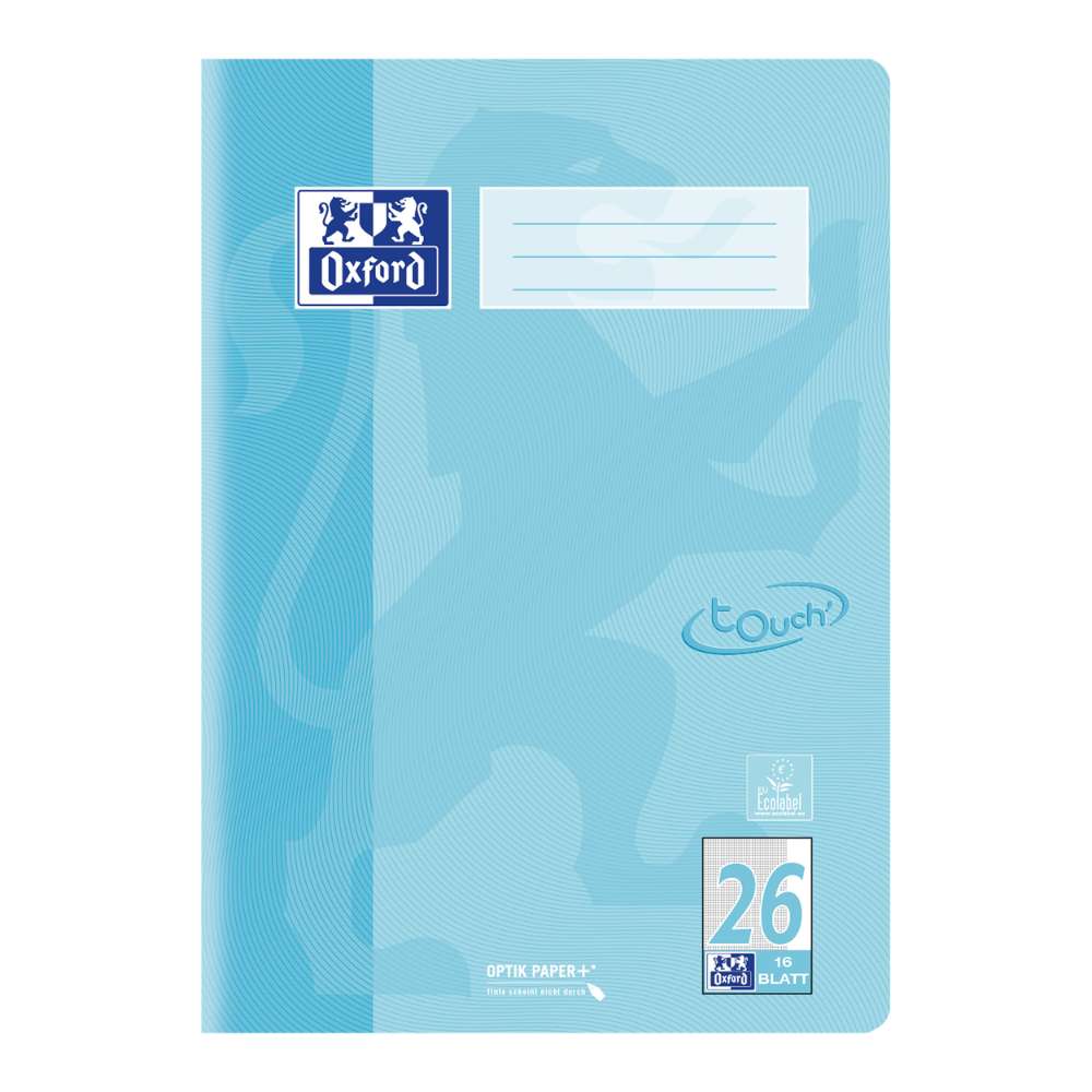 Oxford Touch Heft Lineatur 26, Pastell Blau