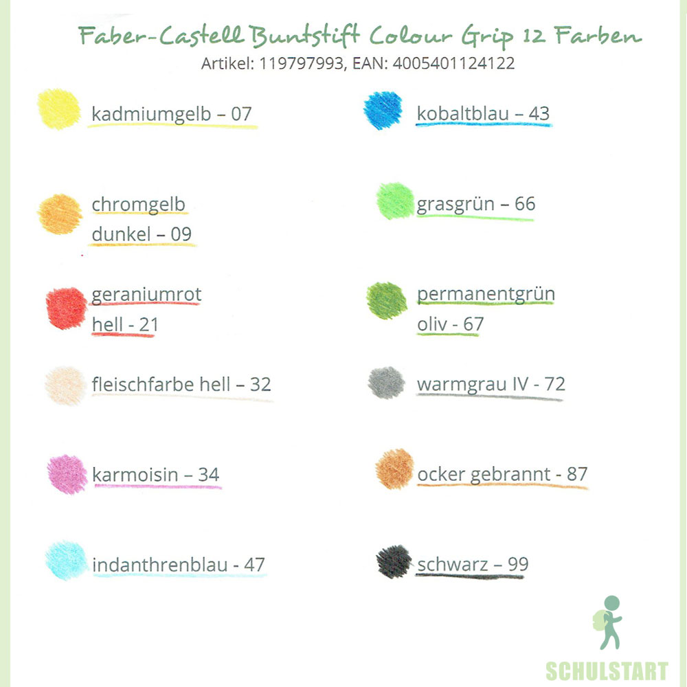 Faber-Castell Colour Grip Buntstifte, 12er Pack