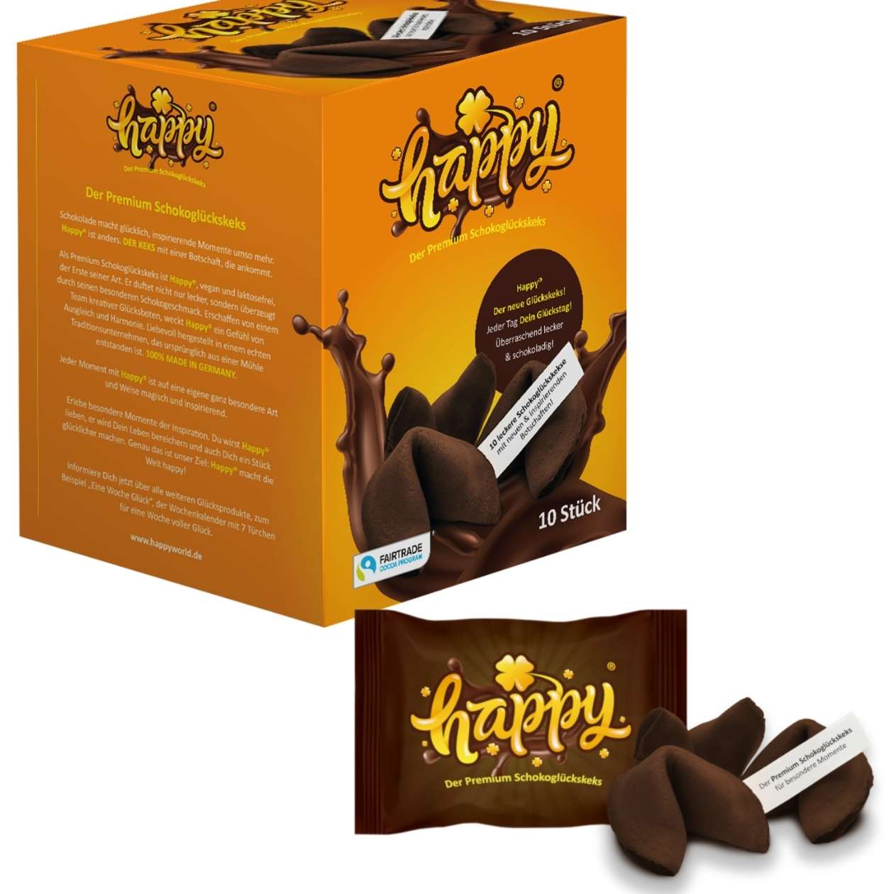 Happy Glückskeks Schoko, 10er Box