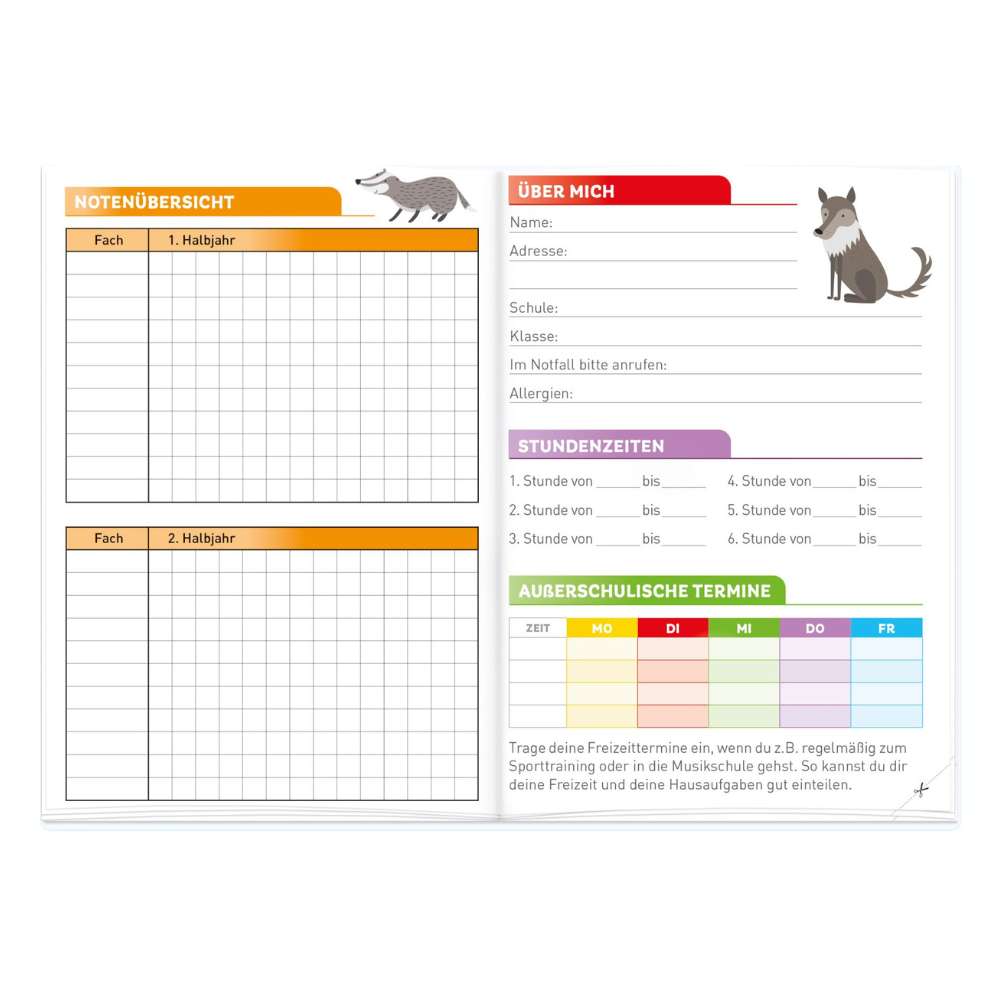 Klipp & Klar mit Datum 26/27 ABC Kids, Hausaufgabenheft Grundschule