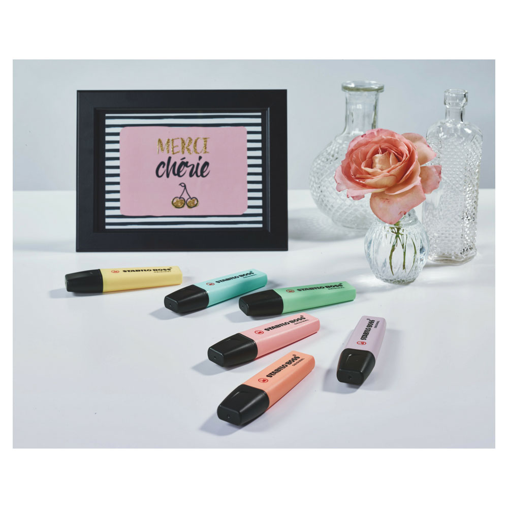 Pastell Textmarker Stabilo Boss, 4er Etui