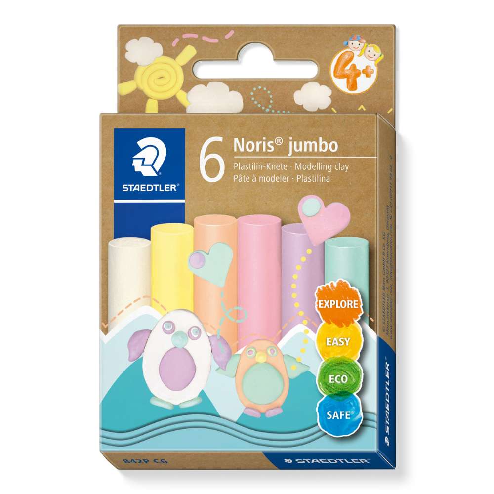 Plastilin-Knete Pastell, Noris Jumbo