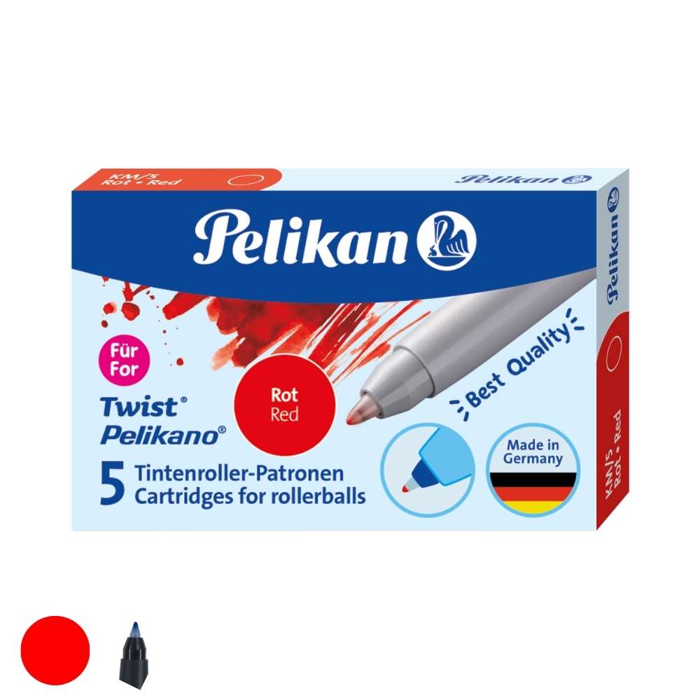 Tintenroller Patrone, 5 Stück, Pelikan, rot