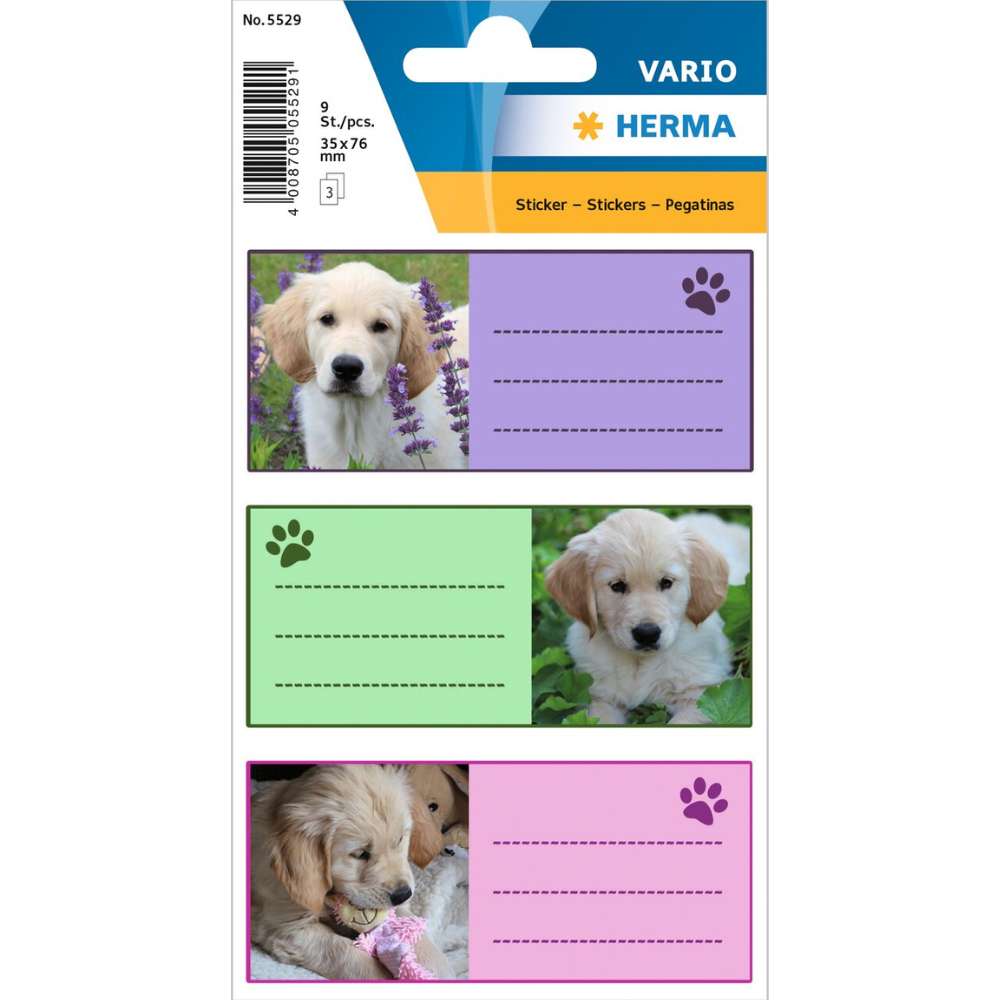 Schuletiketten Hunde, Herma