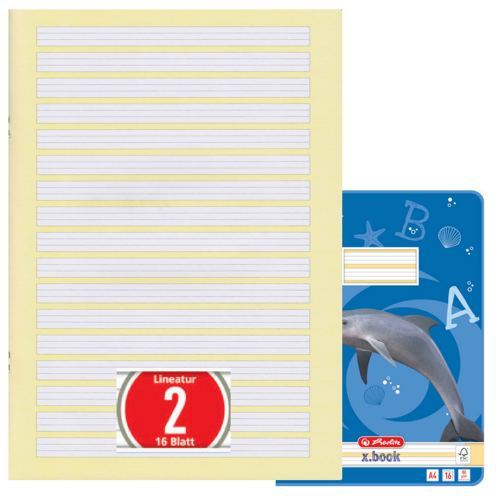 Herlitz Heft A4, Lineatur 2