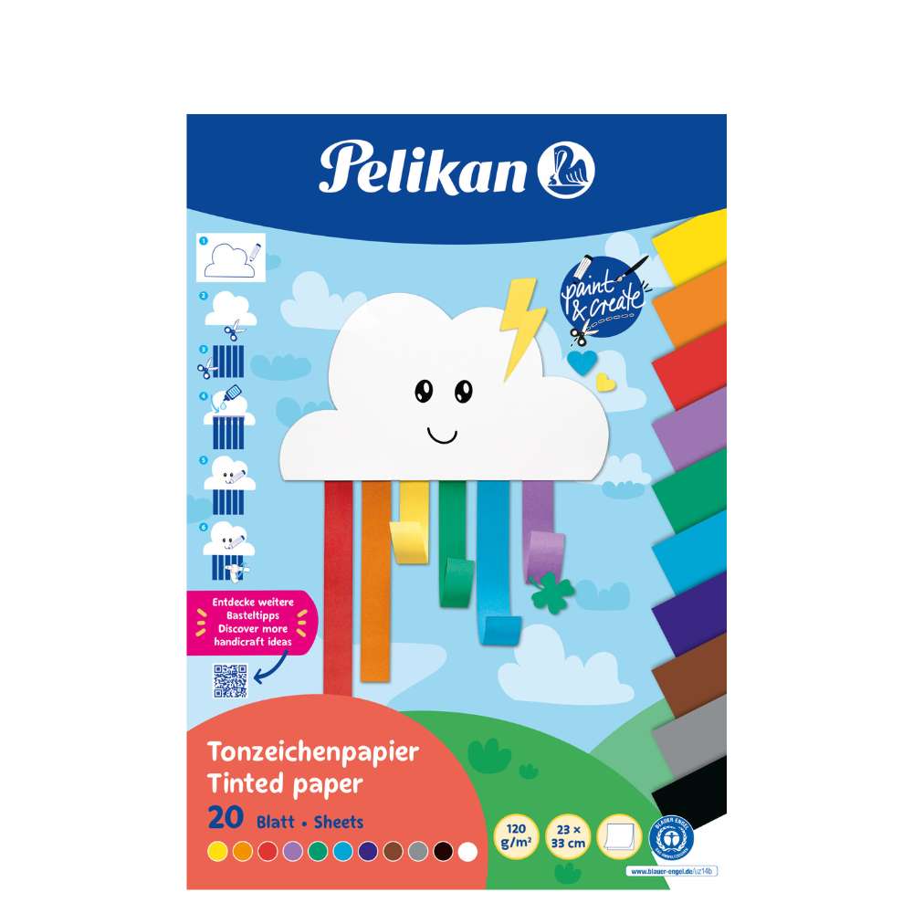 Pelikan Bastelpapier, 3er Set: Transparent-, Ton-, Glanzpapier