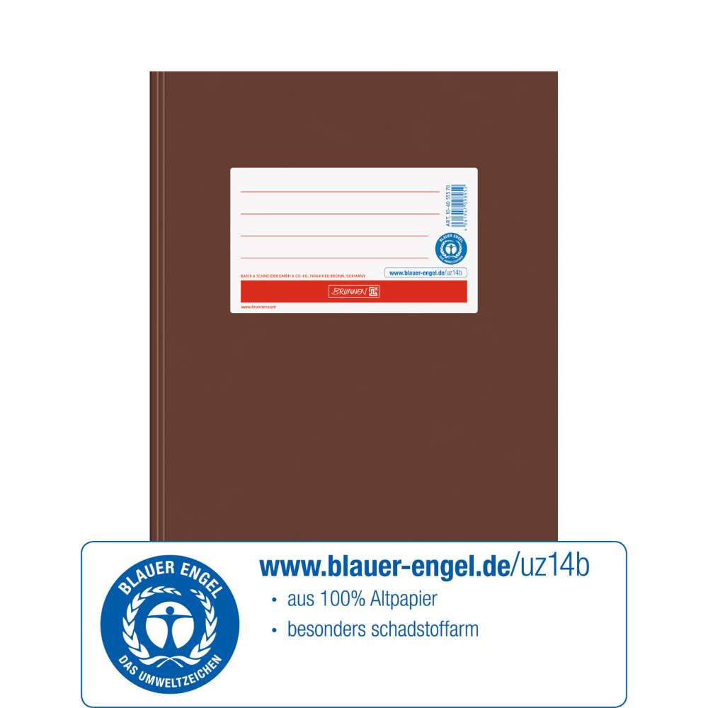 Karton Hefthülle Blauer Engel A5, Brunnen, braun