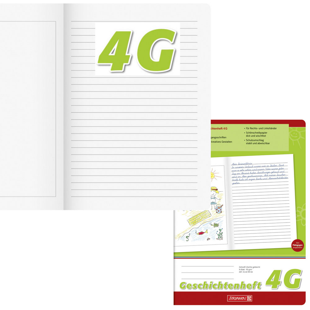 Geschichtenheft Klasse 4, Lineatur 4G, Brunnen