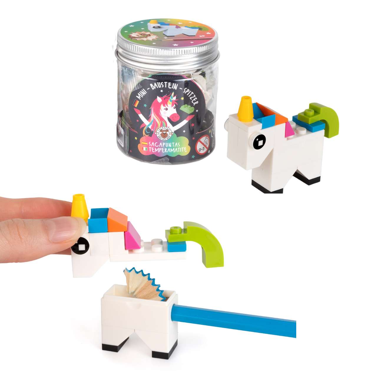 Minispitzer Baustein-Set Einhorn