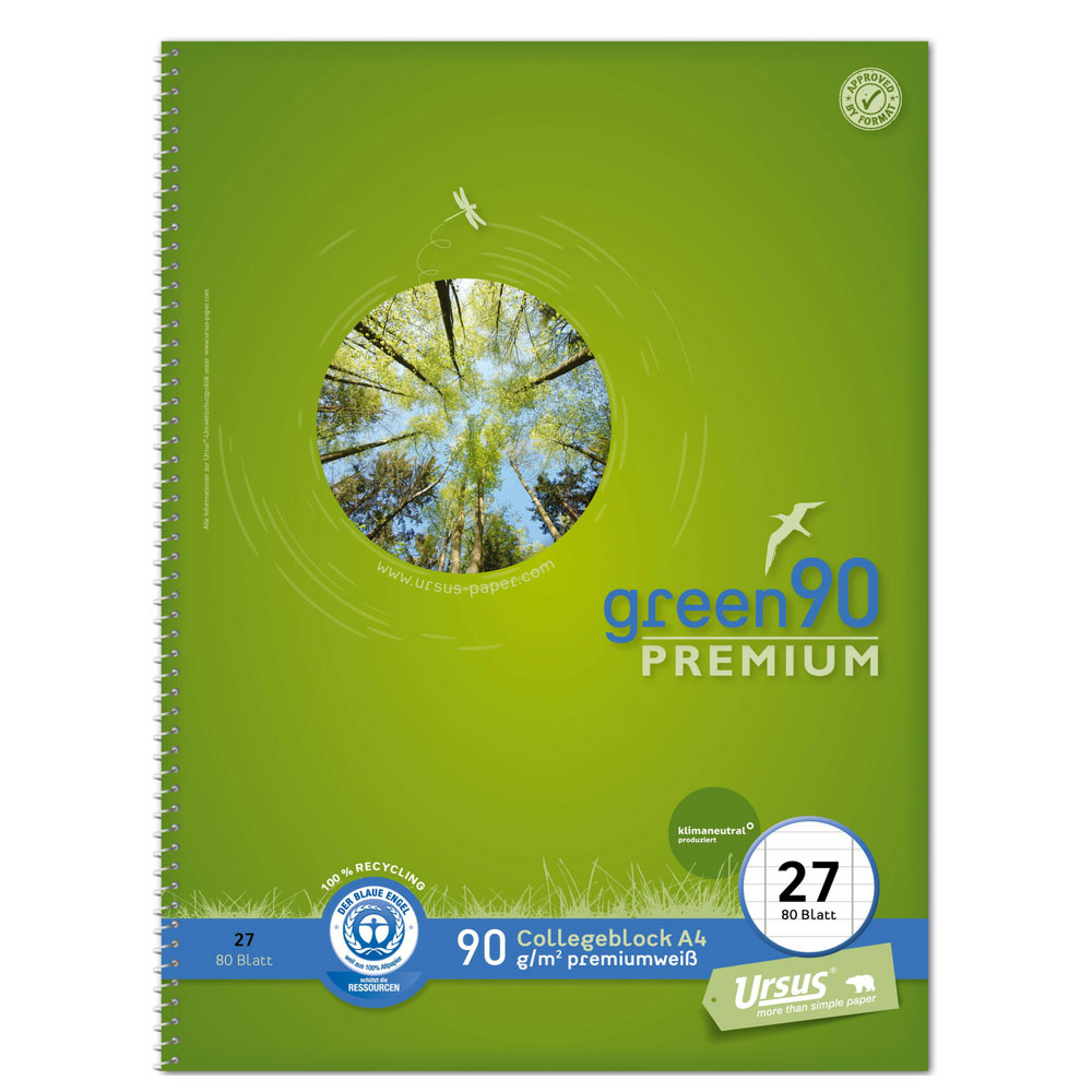 Staufen Collegeblock premium, Blauer Engel Lineatur 27