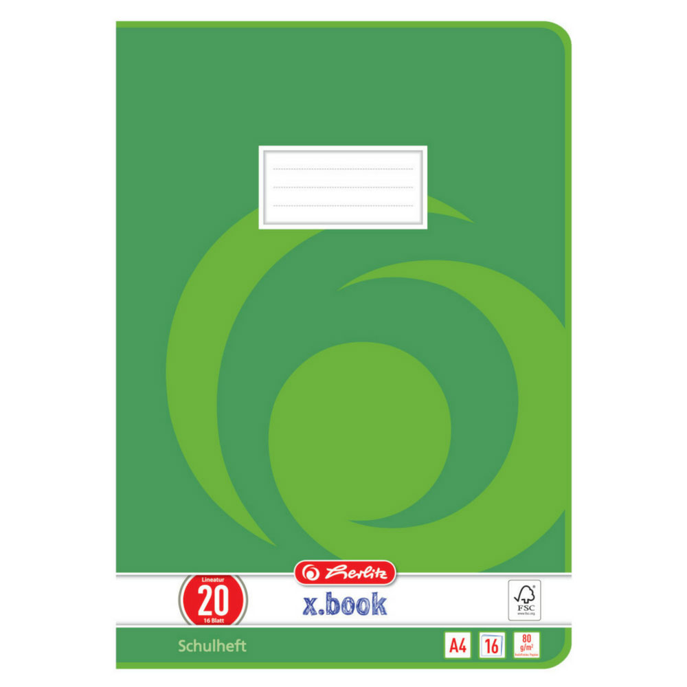 Herlitz Heft A4, Lineatur 20, blanko