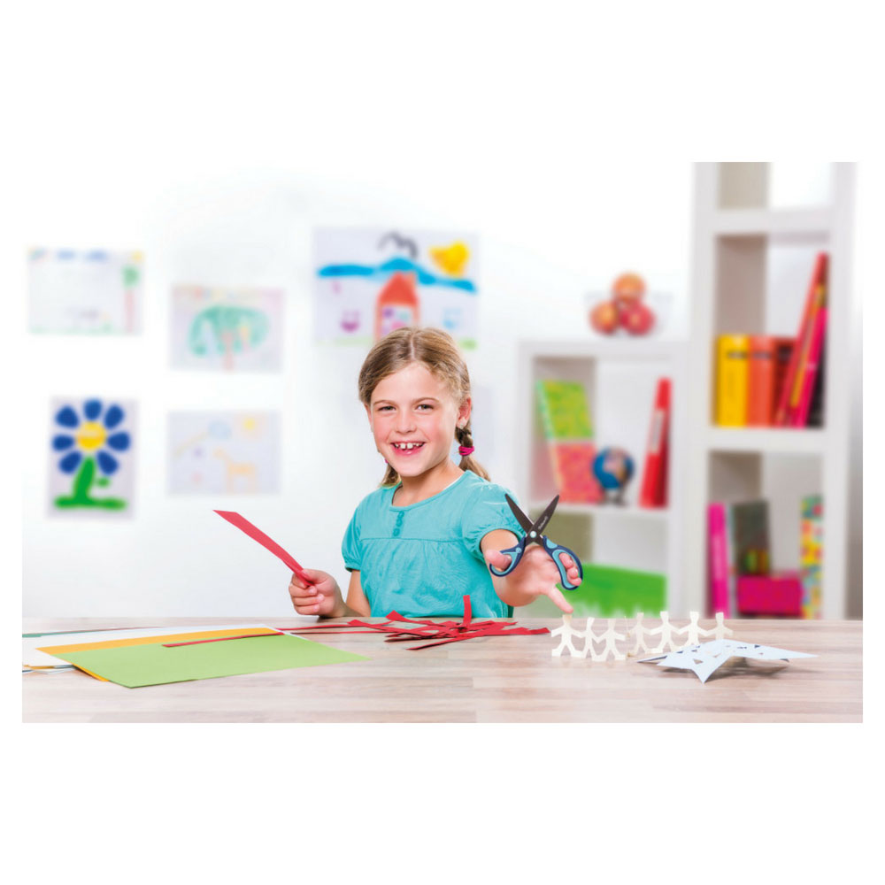 Kinderschere griffix rund Linkshänder, blau