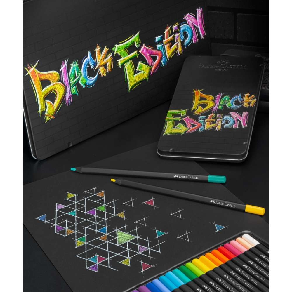 Faber-Castell Black Edition Metalletui, 12 Buntstifte