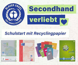 Das Logo des blauen Engels was für Recyclingpapier steht