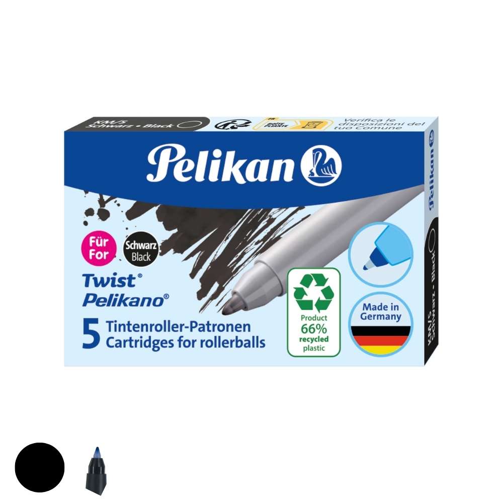Tintenroller Patrone, 5 Stück, Pelikan, schwarz