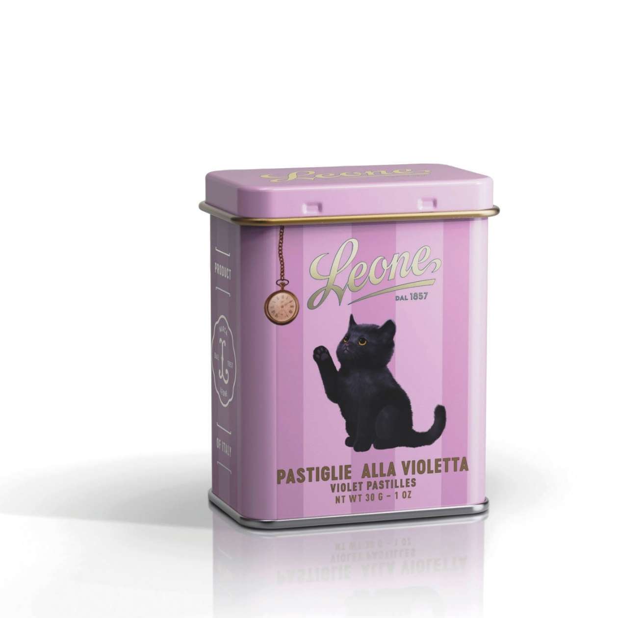 Pastiglie Leone, Metalldose Katze, sortiert