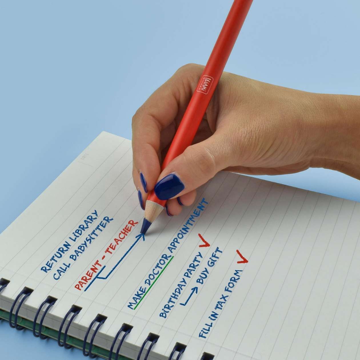 Rot-Blau-Stift, Legami