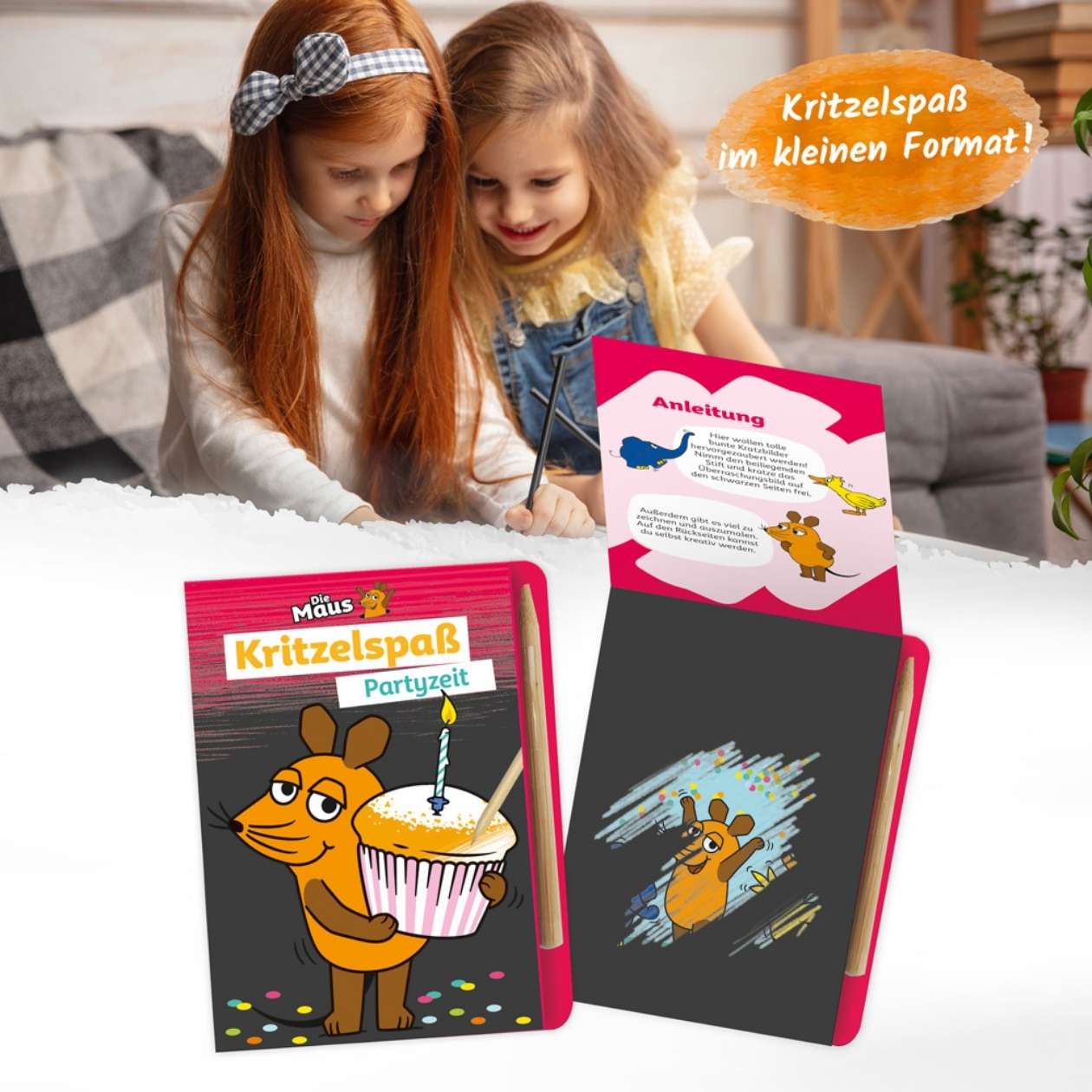 DIE MAUS Mini-Kratzblock: Partyzeit