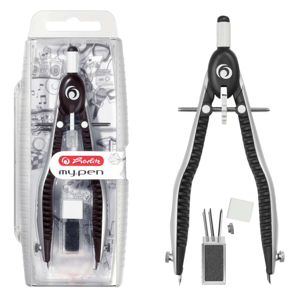 Schnellverstellzirkel my.pen Schwarz-Grau, Herlitz