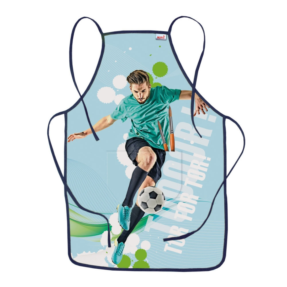 Bastelschürze Fußballstar mit Bauchtasche, Roth