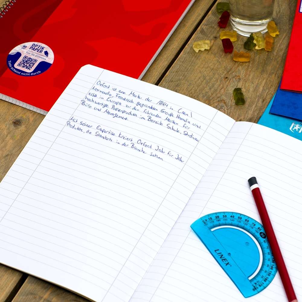 Oxford Collegeblock kariert mit Rand, Lineatur 26