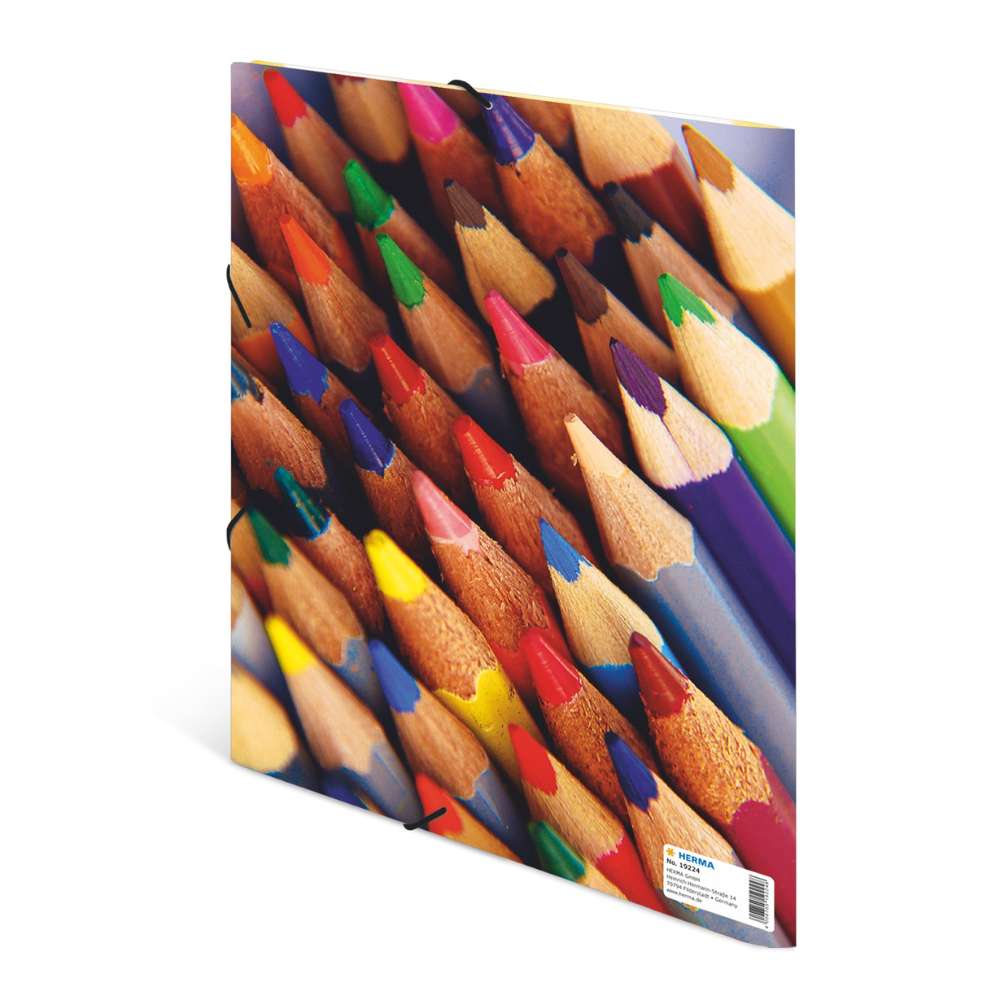 Kartonmappe A4, bunte Stifte