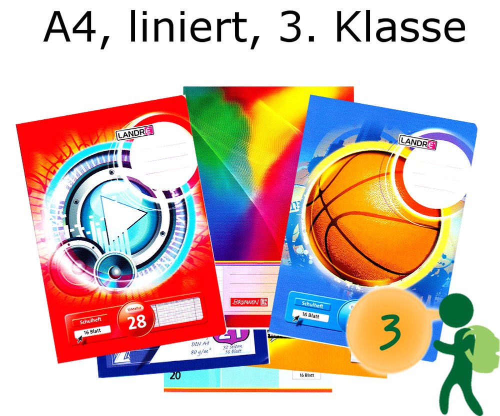 A4 Heft, Lineatur 3