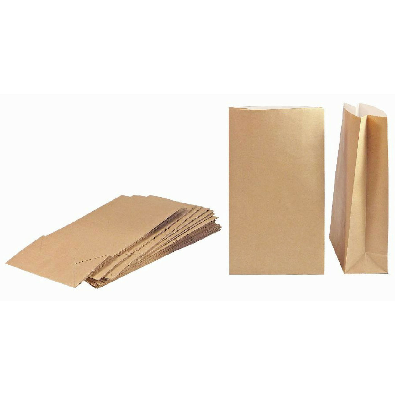 3er Set Kraftpapiertüte 26 x 16 x 8 cm, weiß gefüttert