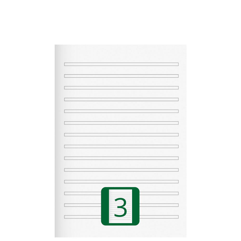 A5 Heft, Lineatur 3