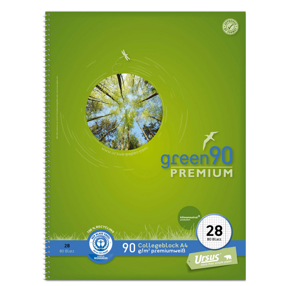 Staufen Collegeblock premium, Blauer Engel Lineatur 28