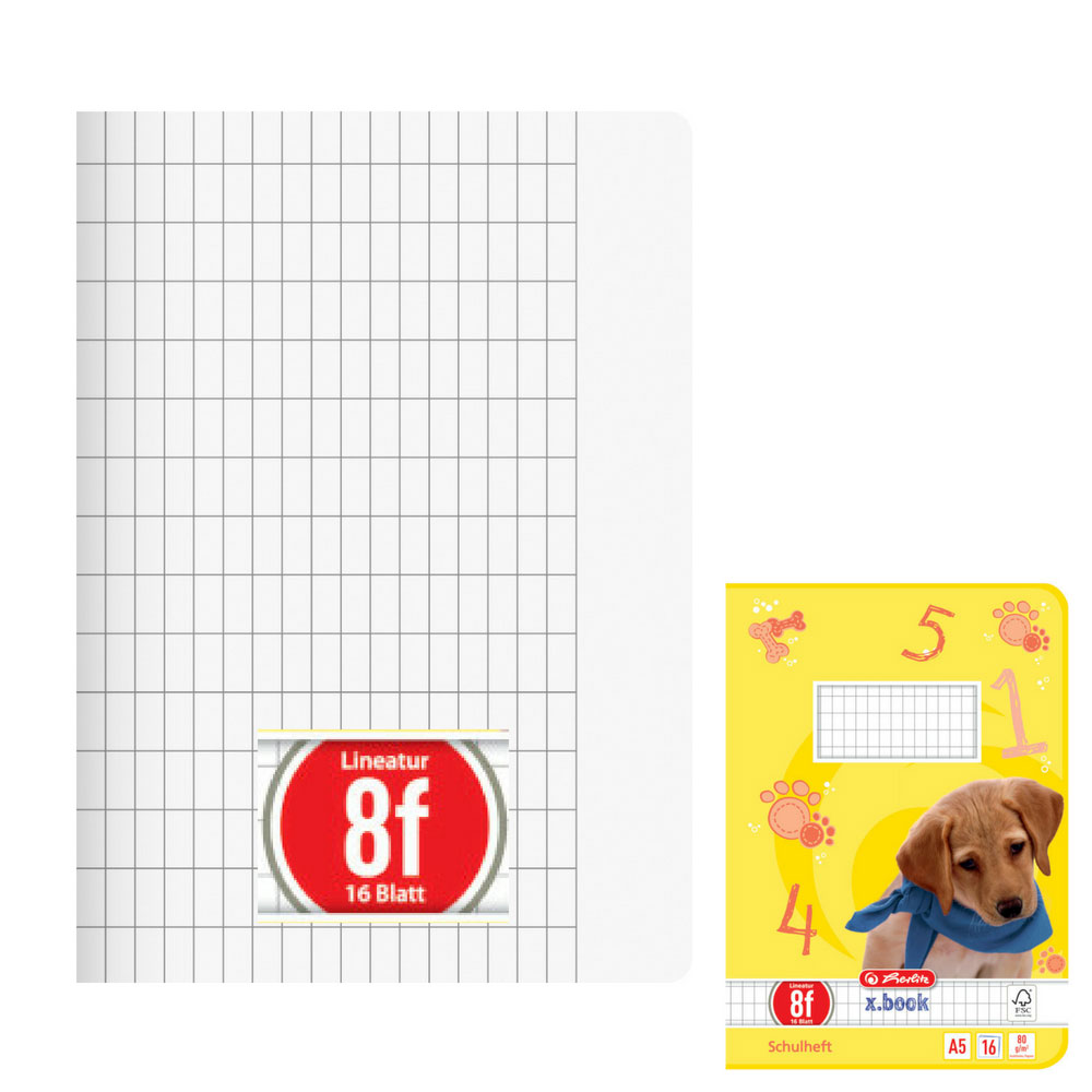 Herlitz Schulheft A5, Lineatur 8f